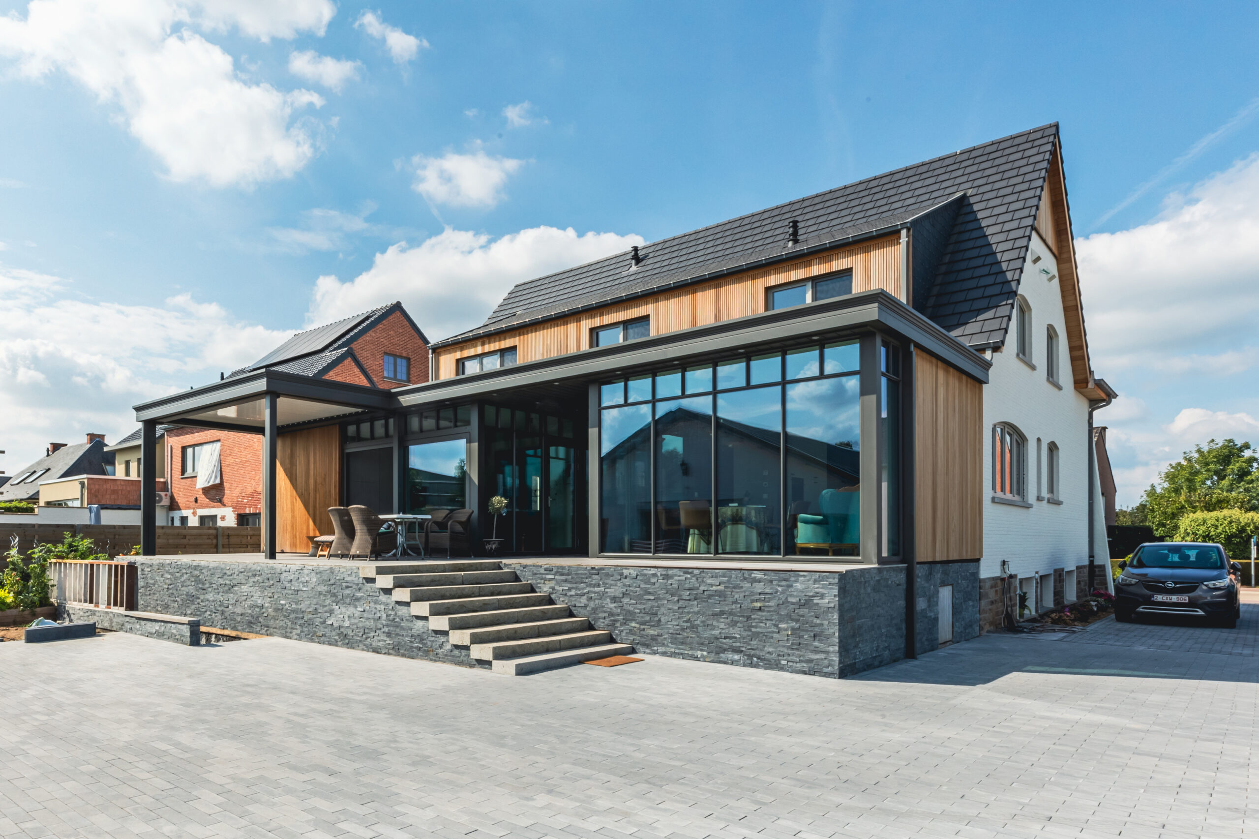 moderne veranda aan huis